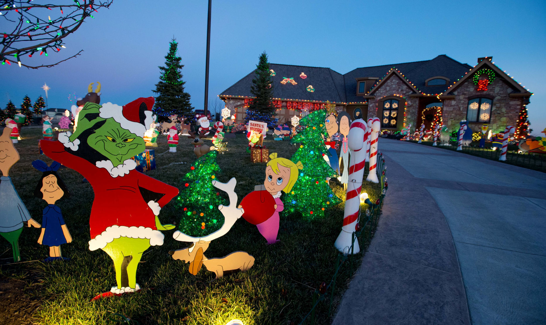 Christmas figures on display at a home near 251st and Capitol Circle.